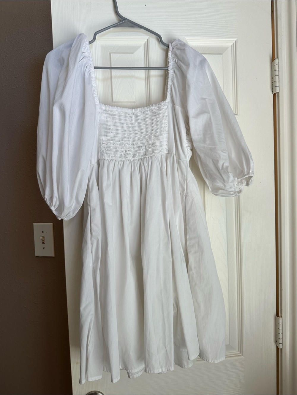 Abercrombie & Fitch White Puff-Sleeve Square-Neck Mini Dress - Picture 5 of 5